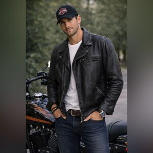 Vintage Leather Harley Davidson Jacket